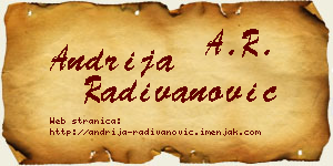 Andrija Radivanović vizit kartica